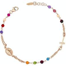 Roze Armbanden Bracelet amen rosary crystals multicolour brorm3p bracelet silver ip rose gold