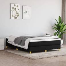 190cm Continentaal Bedden vidaXL Boxspring Met Matras Stof Zwart 140x190 cm