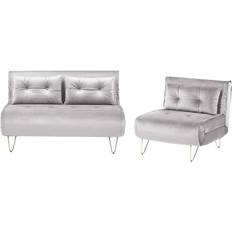 Black - Sofa Set Sofas Beliani Velvet Set Dark Grey Sofa 3 Seater