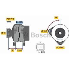 Bosch Generadores Bosch 0 986 049 560 Alternador 14V 80A Citroën: C3 C4 Coupé C4 Coupé C4 I Sedán Peugeot 207 Hatchback 307 Hatchback 307 SW