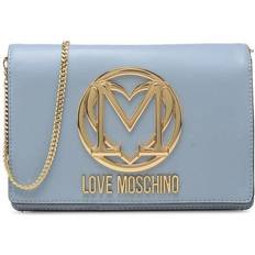 Love Moschino Logo Plaque Shoulder Bag - Blue