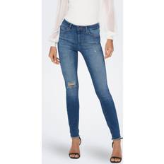 Dame - XXS Jeans Only Damen Onlblush Mid Sk Ak Rw Dt Dnm Rea221 Noos Jeans, Dark Blue Denim