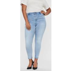 Vero Moda CURVE Damen Vmphia Hr Skinny Gu3162 Curve Noos Jeanshose, Light Blue Denim, 44W 32L