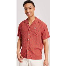 Wrangler skjorta herrkläder Wrangler 1_PKT_Resort_Shirt Paprika Herr Kortärmade Skjortor