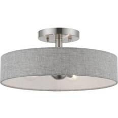 Gray Ceiling Flush Lights Livex Lighting 46147-91 Elmhurst Ceiling Flush Light