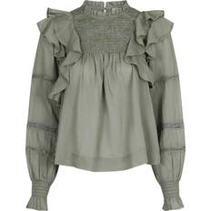 Neo noir sarna voile bluse Neo Noir Sarna S Voile Blouse - Smoke Green