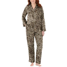 Brown - Women Pajamas Amoureuse Women's Plus Size The Luxe Satin Pajama Set - Leopard