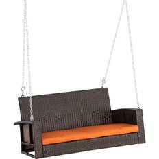 OutSunny 2-Person Wicker Swing Bench