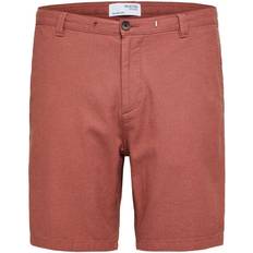 Selected Hør Shorts Rød