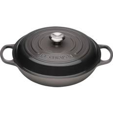 Le creuset kastrull 2l Le Creuset Flint Signature Cast Iron Round med lock 2 L 26 cm