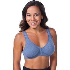 Denim Underwear Leading Lady Meryl Cotton Front-Closure Leisure Bra Heather Denim Blue