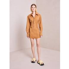 Hampa Klänningar A.L.C. Paisley Lace-Up Cotton And Hemp-Blend Mini Dress - Brown