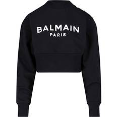 Sweaters Balmain Logo Cropped Sweatshirt Black