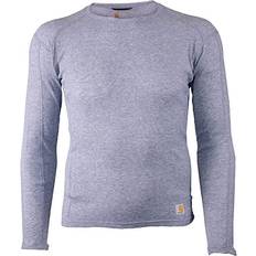 Cotton - Men Base Layer Tops Carhartt Men's Base Force Cotton Midweight Crew Heather Grey