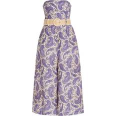 Dame - Lilla Jumpsuits & Overalls Zimmermann Womens Indigo/cream Paisley Devi Strapless Linen Jumpsuit