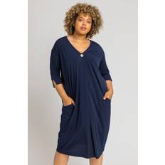 Pockets Dresses Button detail cocoon dress ladies roman curve women