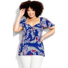 Avenue T-shirts Avenue TOP KATA PRINT Blue Ease Blue Ease