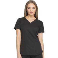 Work Vests Dickies Medical Uniforms Women's Dynamix-V-Neck Top Black Shirts