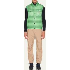 Moncler Herre Sweatere Moncler Ærmeløs Høj Hals Quiltet Vest - Grøn
