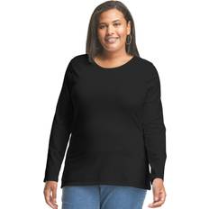 Just My Size Women's Plus Long Sleeve Tee - Ebony