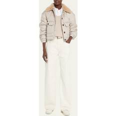 Brunello Cucinelli Shearling Trimmed Quilted Jacket - Beige