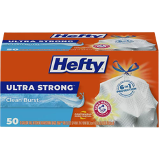 Cleaning Equipment & Cleaning Agents Hefty Ultra Strong Tall Kitchen Drawstring Trash Bags Clean Burst Scent 50pcs 13gal