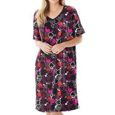 3XL Nightgowns Dreams & Co Print Sleepshirt - Black Multi Hearts