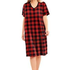 3XL Nightgowns Dreams & Co Print Sleepshirt - Red Buffalo Plaid