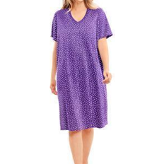 Purple - Women Nightgowns Dreams & Co Print Sleepshirt - Plum Burst Dot