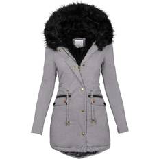 Lugogne Women's Winter Hooded Coat - Grey