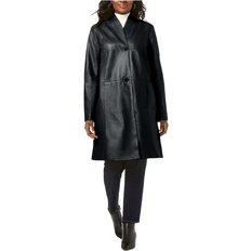 Jessica London Leather Swing Coat Plus Size - Black