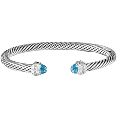 David Yurman Cable Classics Bracelet - Silver/Blue Topaz/Diamonds