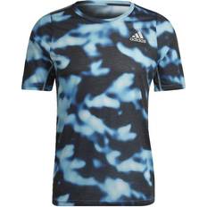 adidas Run Icons 3-Bar Allover Print T-Shirt - Multicolor/Navy