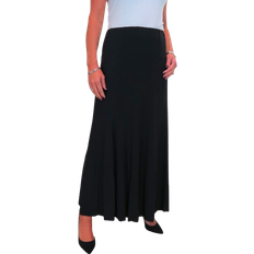 Paulo Due Women's Fully Lined Stretch Long Maxi Skirts - Black