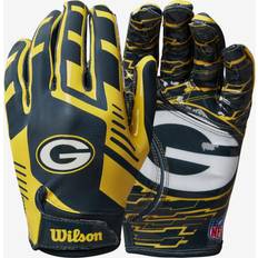 One Size Gloves Wilson NFL Stretch Fit Green Bay Packers - Green/Yellow