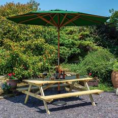 Green Outdoor Side Tables Garden & Outdoor Furniture Rowlinson 5ft Picnic Parasol Base Outdoor Side Table