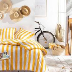 Rectangulaire Linge de Lit Today Parure Lit Summer Stripes 240x220 cm Coton Imprimé Rayé Jaune Housse de couette Jaune (240x)