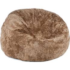 Beige Beanbags Natures Collection L, Korthåret Premium NZ lammeskind, 92x93, Taupe