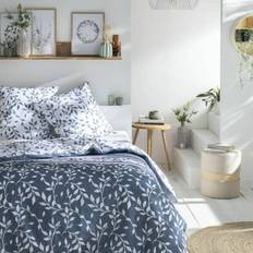Textiles Today Denim Flower Garden 240x240 cm - Bleu Housse de couette Bleu (240x220cm)