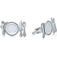 Women Cufflinks Bling Jewelry Culinary Gourmet Chef Cook Restaurant Owner Cufflinks Silver