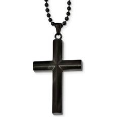 Mens black cross necklace Harmony Mens black cross pendant stainless steel