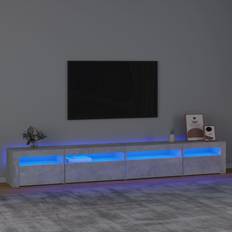 VidaXL Bedside Tables vidaXL LED Lights Concrete Grey TV Cabinet 270 x 35 x 40 cm Bedside Table