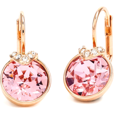 Swarovski Earrings Swarovski Crystal Round Cut Bella V Drop Earrings Pink Pink