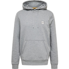 HUGO BOSS Wetalk Hooded Sweatshirt with Logo Patch - Light Grey