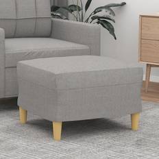 Velours Repose-pieds vidaXL Gris Clair 60x50x41 cm Repose-pied