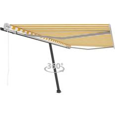 Terassimarkiisit vidaXL Vapaasti Seisova Sisäänkelattava Markiisi 450x350 cm Keltainen