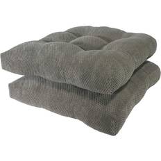 Arlee Home Fashions Memory Foam Non-Skid Pad 2 Count Pack of 1 Charcoal Chair Cushions Black, Grey
