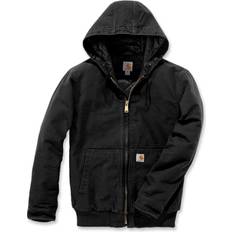 Men's Loose Fit Washed Duck Insulated Active Jacket - Black