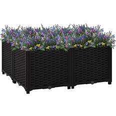 Macetas, Plantas y Cultivo vidaXL Arriate 80x80x38 cm Polipropileno Negro