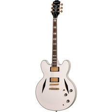 Epiphone Emily Wolfe Sheraton "White Wolfe" åldrad benvit halvakustisk gitarr